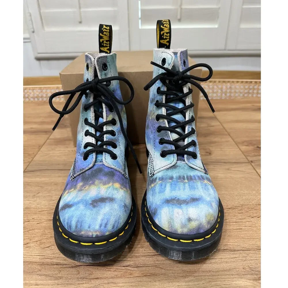 Dr. Marten's Docs Women's 1460 Pascal Tie Dye Leather Lace Up Boots Size 7 NWOB